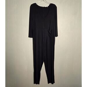 The Nines By Hatch Stretch Jersey Knit 3/4 Sleeve Maternity Jumpsuit Black XL